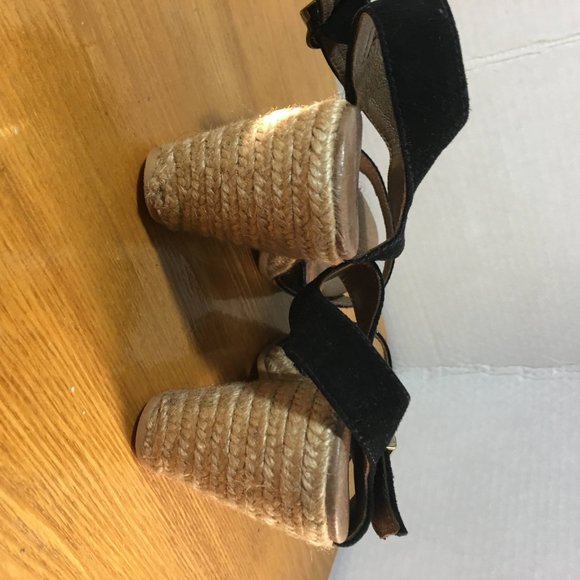 Imported anklestrap black espadrille size 6 - Picture 4 of 7